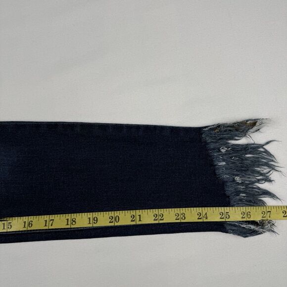 Free People Women's Distressed Jeans Size 24 Shredded Hem‎ Skinny Stretchy - Picture 4 of 6